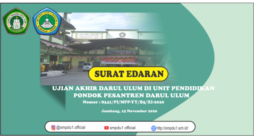 Surat Edaran Ujian Akhir Darul Ulum